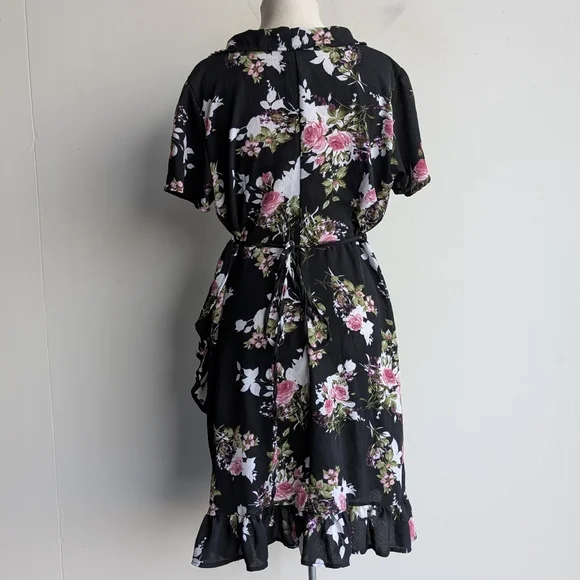 Floral Wrap Ruffle Dress - Picture 2 of 4